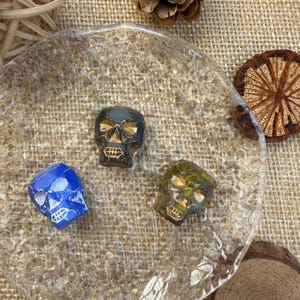3 pieces Czech Skull Glass beads, beads for DIY projects and jewelry making, size 17x15mm