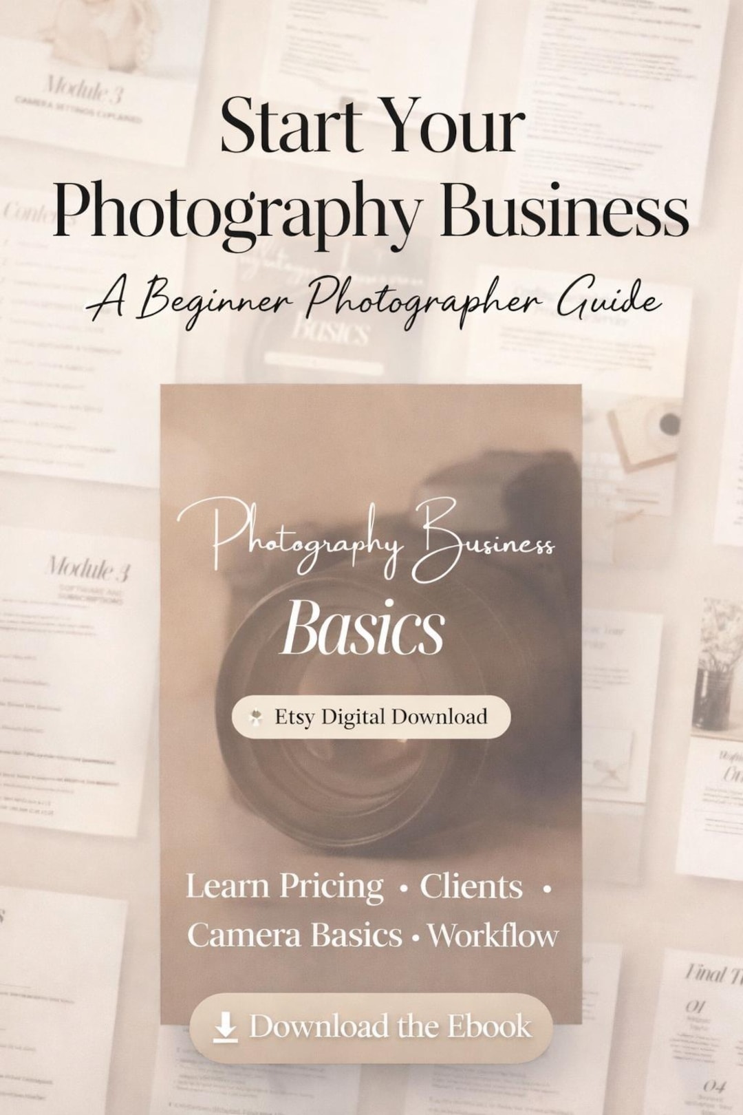 Photography Business Basics Instant Download, PDF, Digital Course - Etsy