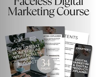 Faceless Digital Marketing Course | Passive Income, Side Hustle (PDF Guide) with PLR and MRR