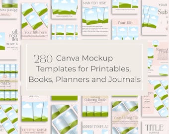 280 Canva Mockup Templates for Printables, Books, Journals (Digital Download)