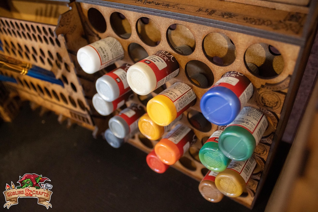 Liquid Paint Racks Vallejo Paint Rack. Paint Dropper Bottle Holder. Modular Paint Station ...