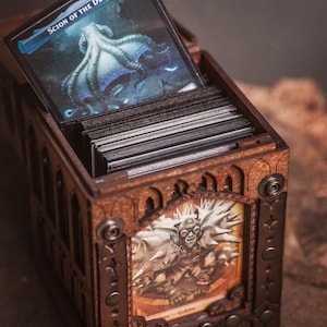 MtG deck box for collectible card games, Commander, DnD spell cards, Lorcana, Onepiece, Pokémon, and other games. Dice and counter drawer. image 11