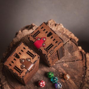 DnD Fantasy Dice Tower and Tray with Leather Mat. Foldable Dice Tower for RPGs, War Games. Medieval Castle Themed Transformable Dice Tower. image 12