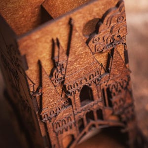 DnD Fantasy Dice Tower and Tray with Leather Mat. Foldable Dice Tower for RPGs, War Games. Medieval Castle Themed Transformable Dice Tower. image 6