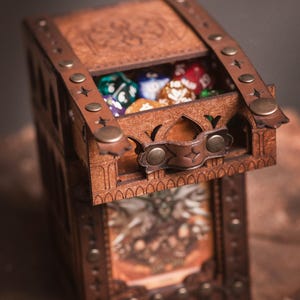 MtG deck box for collectible card games, Commander, DnD spell cards, Lorcana, Onepiece, Pokémon, and other games. Dice and counter drawer. image 10