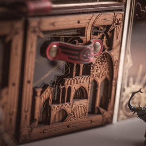 Modular desk organizer. Grimdark style double drawer unit for miniatures, tools, paints. Warhammer inspired stackable drawer unit.