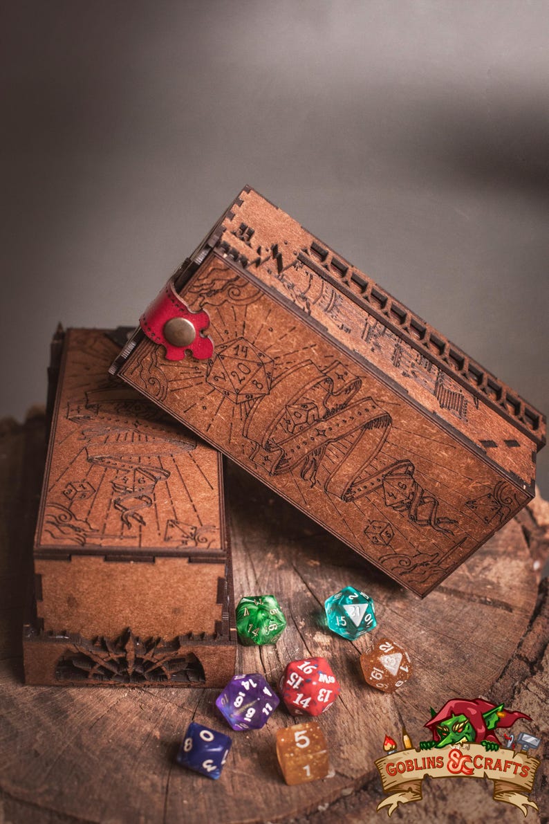 DnD Fantasy Dice Tower and Tray with Leather Mat. Foldable Dice Tower for RPGs, War Games. Medieval Castle Themed Transformable Dice Tower. image 10