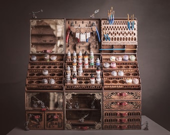 Master Paint Station. Organizzatore modulare per vernici Citadel, Vallejo, Army Painter. Postazione Grimdark Hobby. Set di supporti per vernici in miniatura.