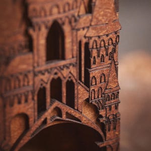 DnD Fantasy Dice Tower and Tray with Leather Mat. Foldable Dice Tower for RPGs, War Games. Medieval Castle Themed Transformable Dice Tower. image 8