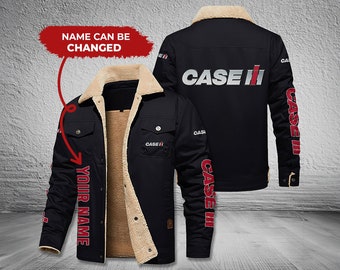 Veste cargo personnalisée en coton doublée de polaire Case IH, style vintage, Case IH, logo Case IH, veste de ferme