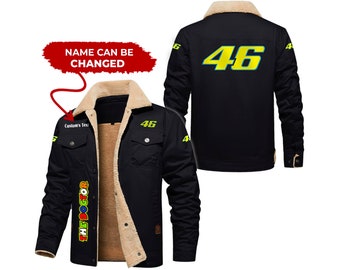 Veste personnalisée Valentino Rossi 46 Cargo doublée polaire, style vintage, New Holland, logo New Holland, veste New Holland