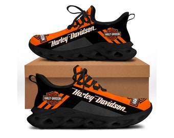 Zapatillas para correr Harley Davidson, estilo vintage, nombre personalizado y cualquier logotipo