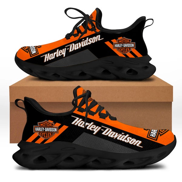 Chaussures de course Harley Davidson, style vintage, nom personnalisable et logo