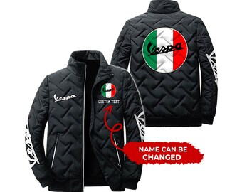 Giacca leggera personalizzata con colletto rialzato Vespa, stile vintage, personalizza nome, personalizza logo modello di auto o moto