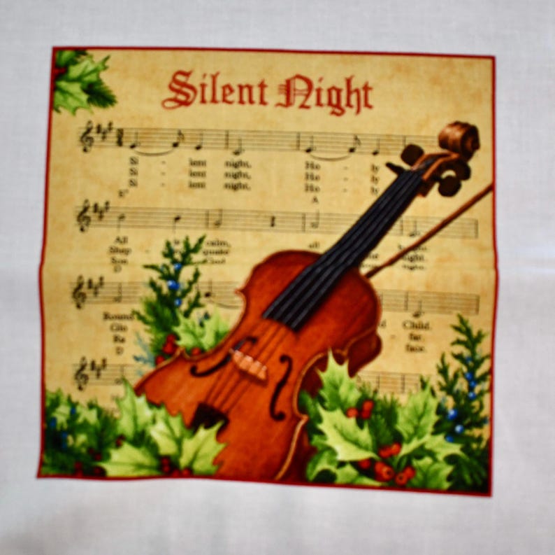 Christmas Musical Instruments Fabric– Holiday Carols, Cotton 35 Inches ...