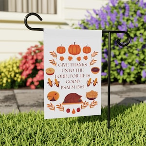 Thanksgiving Garden Banner, Fall Yard Flag, Autumn Outdoor Decor, Seasonal House Sign, Holiday Decoration