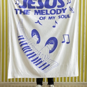 Christian Velveteen Blanket: Jesus Melody of my Soul Inspirational Throw