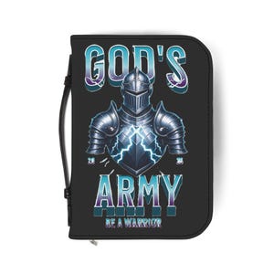 Warrior Bible Cover - God&#39;s Army, Protector of Faith, Inspirational Gift, Religious Organizer, Christian Accessories
