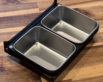 Compact and foldable double wall-mounted cat/dog bowl