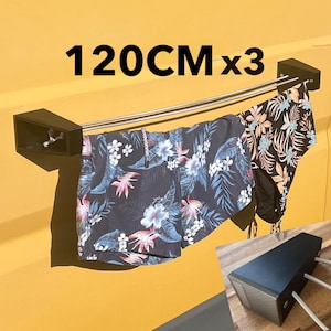 Ultrakompakte, 120 cm lange magnetische Wäscheleine für Transporter / Wohnmobil / Auto – 4 Magnete