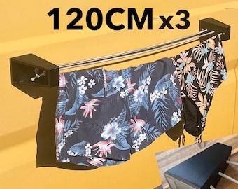 Ultra-compact 120cm magnetic clothesline for van / campervan / car - 4 magnets