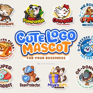 Custom Cute Mascot Logo Design, Custom Character Branding for Small Business, Adorable Logo Mascots, Custom Charming Character Logo Design
