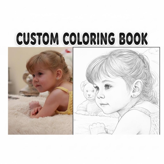 Custom Coloring Pages from Photo | Personalized Printable Coloring Book | Relaxing Art Gift for Kids & Adults | Instant Download