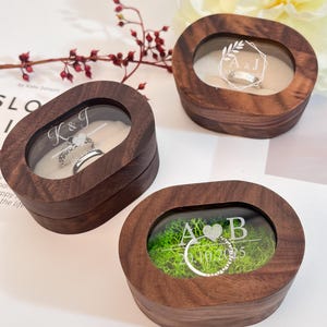 Custom Wooden Wedding Ceremony Ring Box, Engraved Engagement Proposal HolderProposal Wedding Ceremony Gift,Bridal Gift For Her.