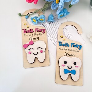Zahnfee Türschild mit Geldschlitz,Tooth Fairy Türschild,Geldscheinhalter,Geschenk für verlorenen Zahn,Geschenk für Kinder,Tooth Fairy.