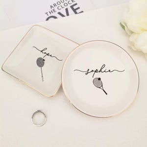 Personalized Tennis Jewelry Dish,Tennis Trinket Dish,Tennis Team Gifts,Birthday Gift for Daughter,Tennis Senior Gifts,Tennis Coach Gifts