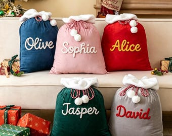 Personalized Large Santa Sack,Christmas Gift Bag,Christmas Bag with Name,Holiday gift bag,Santa Gift Bag,Family Xmas Sack,Xmas Stocking Sack