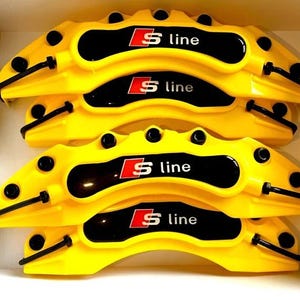 4PC Brake Caliper Covers Audi S-line Yellow / Audi Accessories / Car Accessories