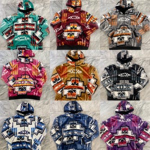Hoodies& Southwestern New Geostorm Design Unisex Adult Half-Zipped Hoodies