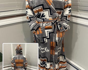 Southwestern Geo Design Adult Hooded Robe