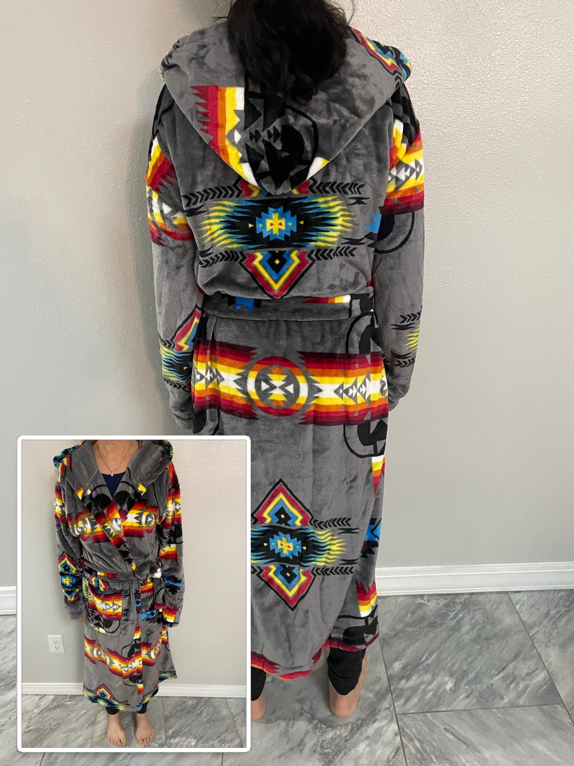 Indians Native American Navajo Aztec Tribal Print Women Long Robe