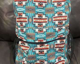 Indianinspirerad geometrisk designryggsäck