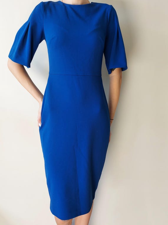 Calvin Klein Blue Midi Dress, Cocktail Party Evening Dress (size S) - Etsy Calvin Klein Blue Midi Dress, Cocktail Party Evening Dress (size S) - Etsy