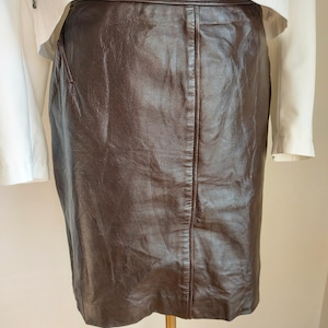 Leather Skirt Midi Brown/ Midi Brown Leather Skirt/ India Shearling Leather Skirt/  Leather Skirt/ Leather Office Skirt/ Soft Leather Skirt