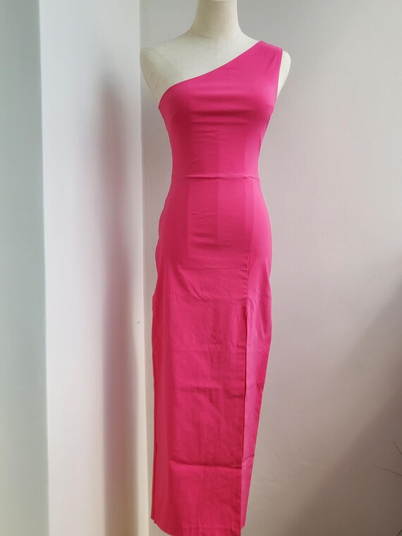 open lace back dress Vesper Elsa Berry One Shoulder Maxi Dress main image 0