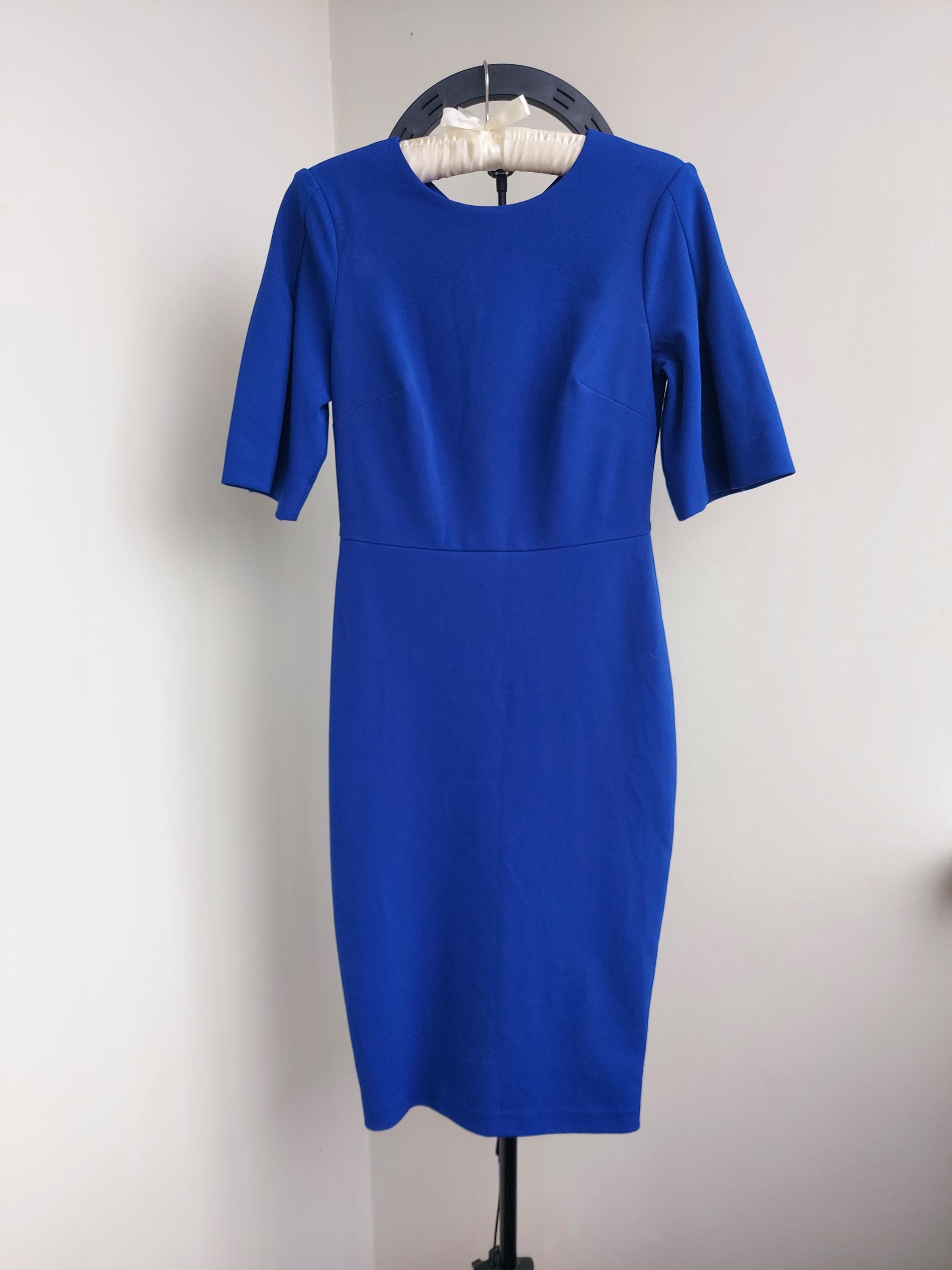 calvin klein blue cocktail dress Calvin Klein Velvet Cold-Shoulder Dress