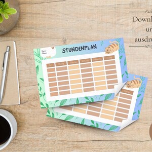 Stundenplan, PDF-Vorlage, Stundenplan Katzen