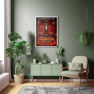 TOP Liverpool FC Champions 2024-2025 Wall Art | Premier League Digital Print | Anfield Trophy Poster | YNWA Decor | Instant Download