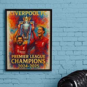Liverpool FC Premier League Champions 2024–2025 Wall Art – Limited Edition Print | Football Poster | Soccer Gift for Fans
