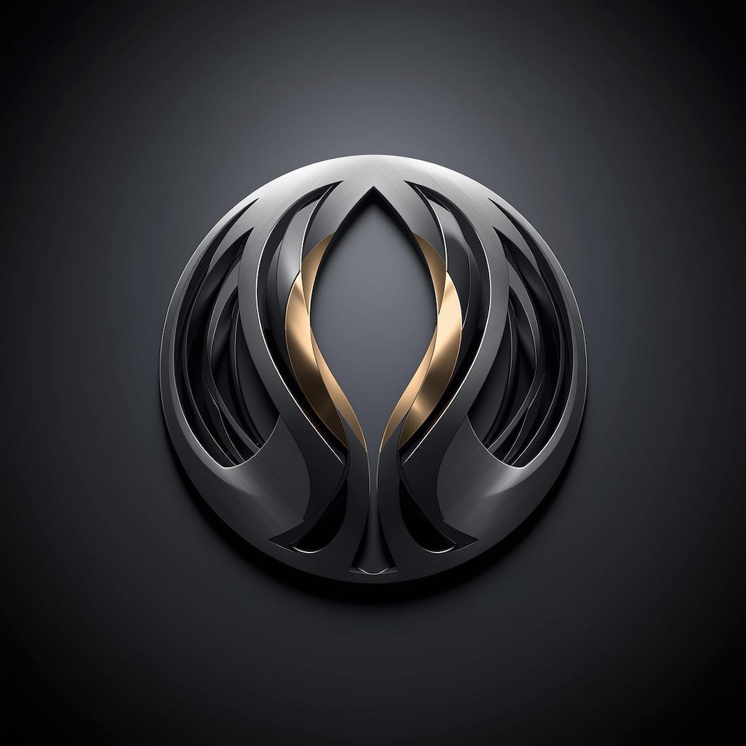 Luxury 3D Black-gold Emblem Logo — Exclusive Metallic Crest Design