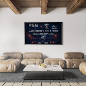 PSG Champions League 2024-2025 Wall Art | Vainqueurs de la Coupe des Champions | Paris Saint-Germain Digital Print | Ici C’est Paris