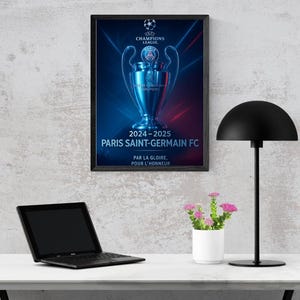 Paris Saint-Germain Champions League Wall Art | 2024–2025 Digital Print | PSG Football Poster | Instant Download | Soccer Fan Gift