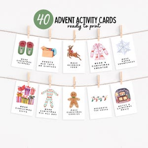 Biglietti dell'Avvento, Attività per biglietti dell'Avvento, Avvento, Conto alla rovescia per Natale, Biglietti dell'Avvento per bambini, Biglietti per attività natalizie, Biglietti Montessori