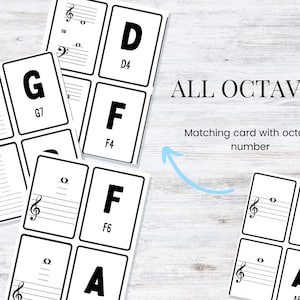 Music Note Flashcards, Bass Treble Clef Flashcards, Piano Flashcards, Note Reading Flashcards, Music Staff Flashcards, Piano Flashcards