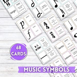 Muzieksymbool Flashcards Muziekgames Muzieknoten en symbolen Thuisonderwijs Muziekflashcards, muziekwerkbladen, lesplannen