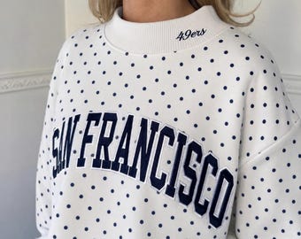 Custom Embroidered Team Name Polka Dot Mockneck - Stand-up Collar | Game Day Wear
